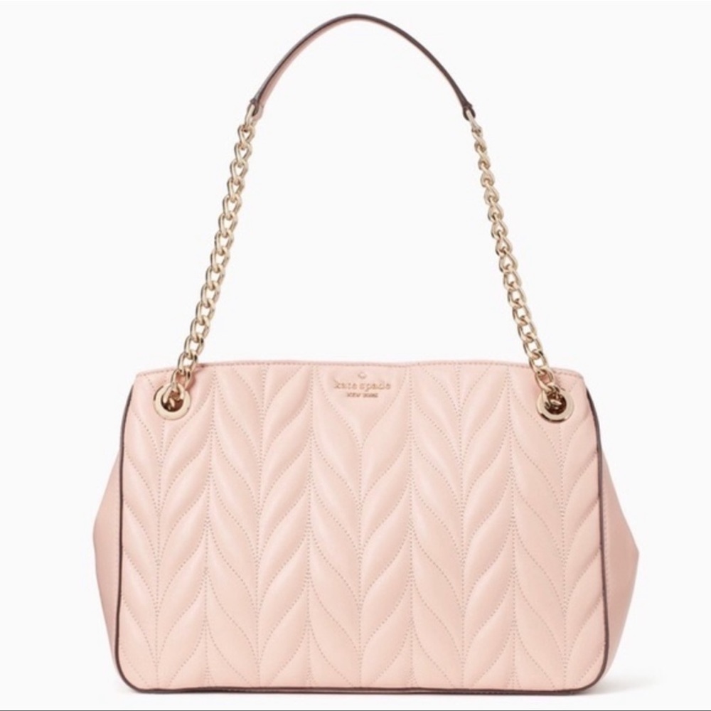 Kate Spade Briar Lane Quilted Med Convertible Shoulder Bag in Peach Puff